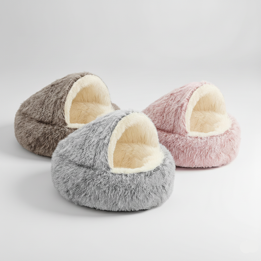 SnuggleHaven™ – Premium Winterbett für Katzen und Kleine Hunde