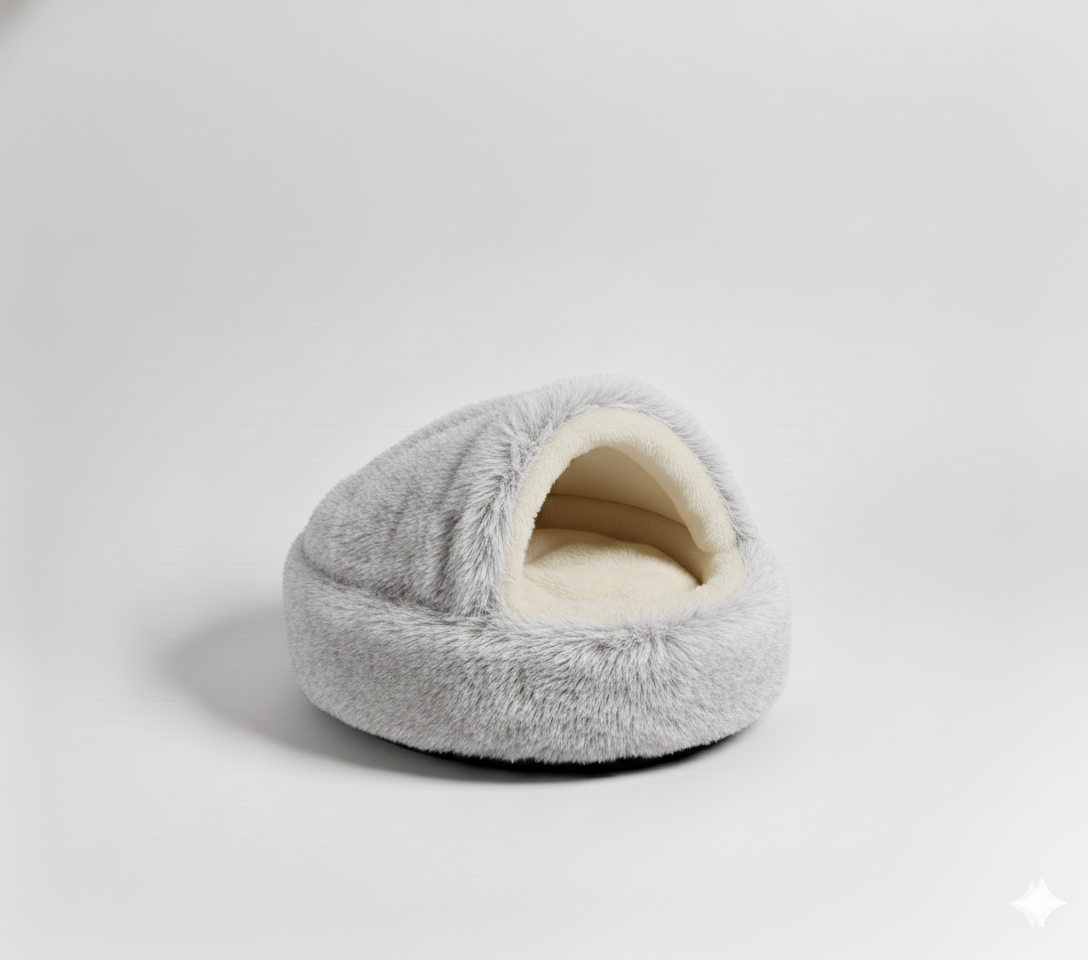 SnuggleHaven™ – Premium Winterbett für Katzen und Kleine Hunde